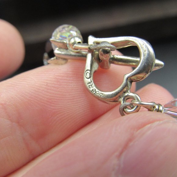 7" Sterling Silver Crystal Heart & Arrow Bracelet Vintage - Picture 5 of 7